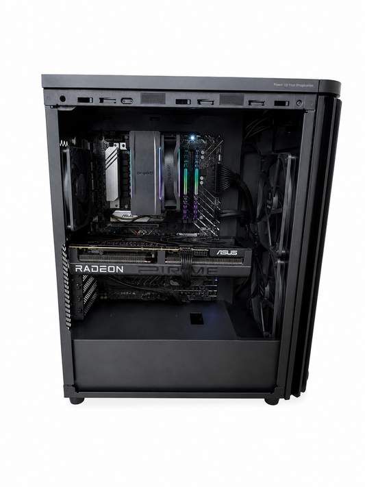 High-End Gaming PC | AMD Ryzen 7 9700X | Radeon RX 9070 | Echtholzfront & Glasdesign | Windows 11