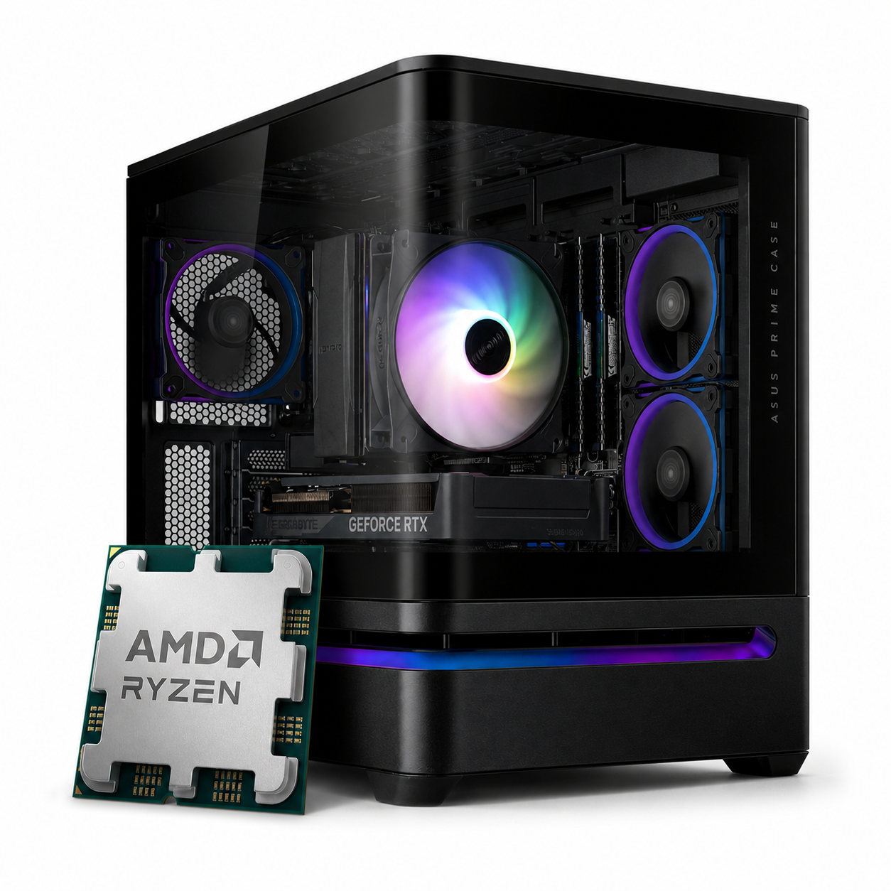 Performance Gaming PC | AMD Ryzen 5 7600X | RTX 5060 Ti | Curved-Glass Panorama | Windows 11