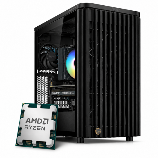 Performance Gaming PC | AMD Ryzen 5 7600X | RTX 5060 Ti | Echtholzfront & Glasdesign | Windows 11
