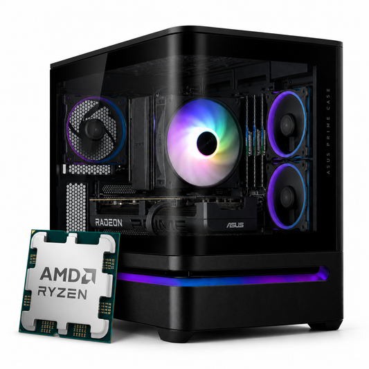 Core Gaming PC | AMD Ryzen 5 7600X | Radeon RX 7600 | Curved-Glass Panorama | Windows 11