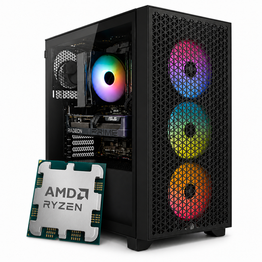 High-End Gaming PC | AMD Ryzen 7 9700X | Radeon RX 9070 | Airflow-Gehäuse | Windows 11