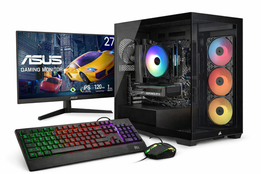 Core Gaming PC Bundle| Intel Core i5-12400F | RTX 5060 | Panorama-Glasgehäuse ARGB | Windows 11