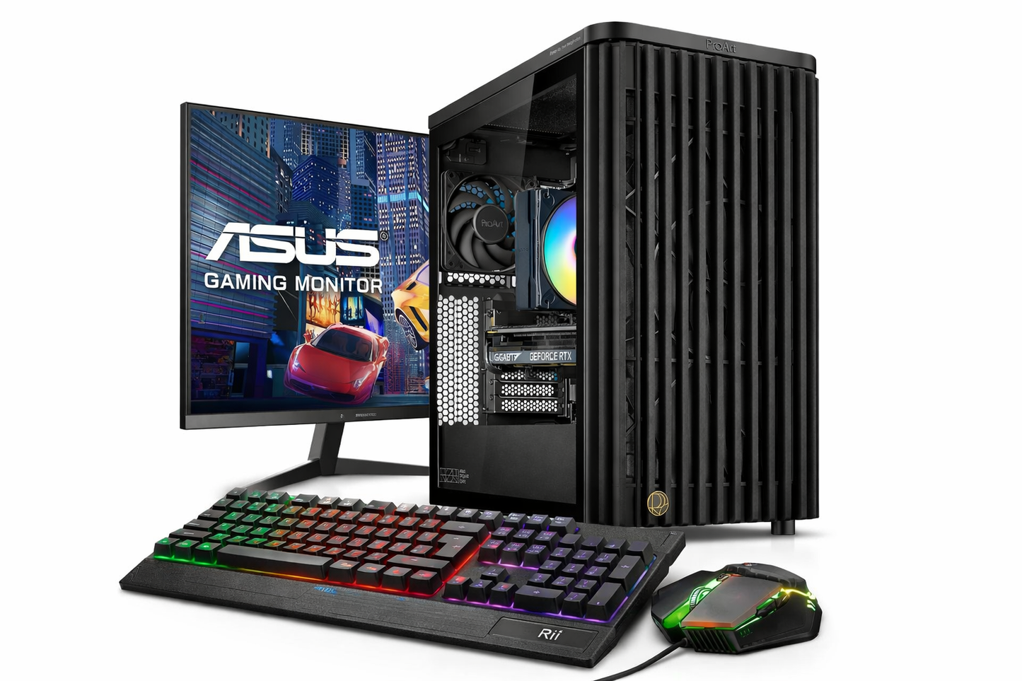 Core Gaming PC Bundle | Intel Core i5-12400F | RTX 5060 | Echtholzfront & Glasdesign | Windows 11