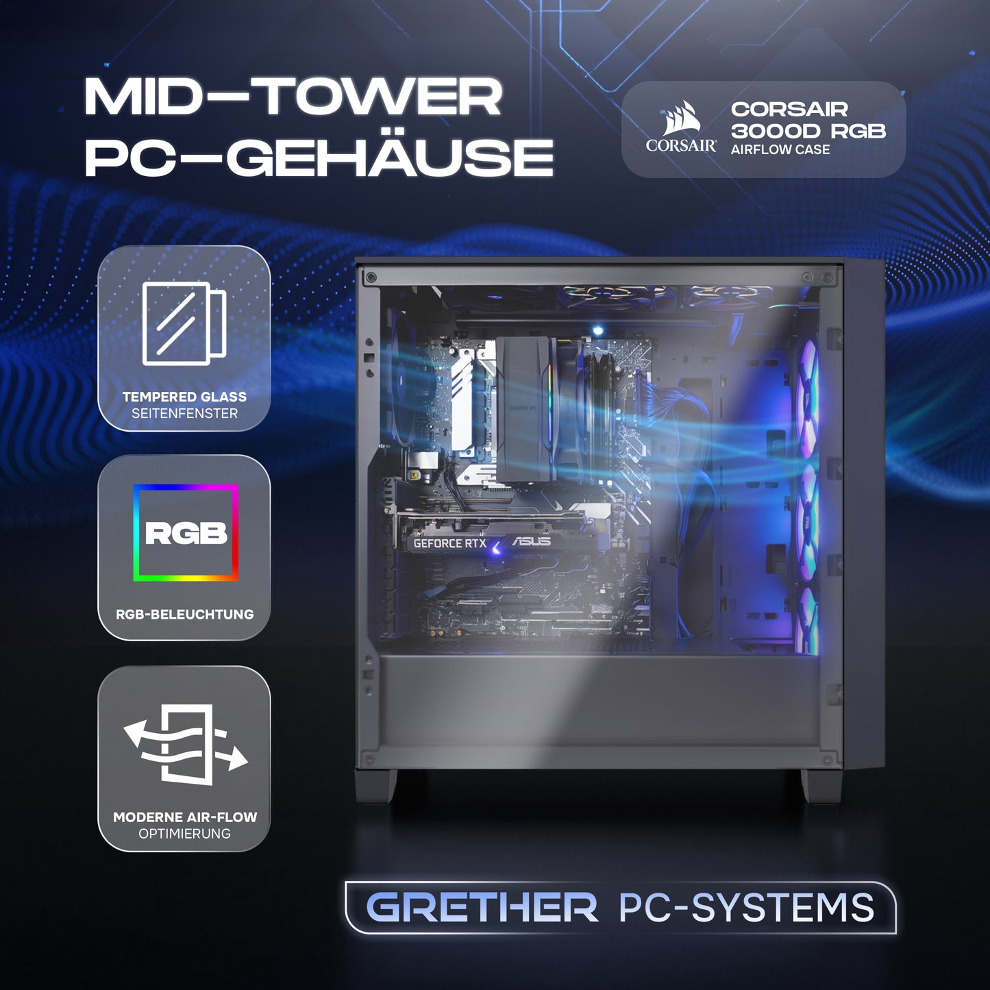 Core Gaming PC Bundle | Intel Core i5-12400F | RTX 5060 | Airflow-Gehäuse | Windows 11