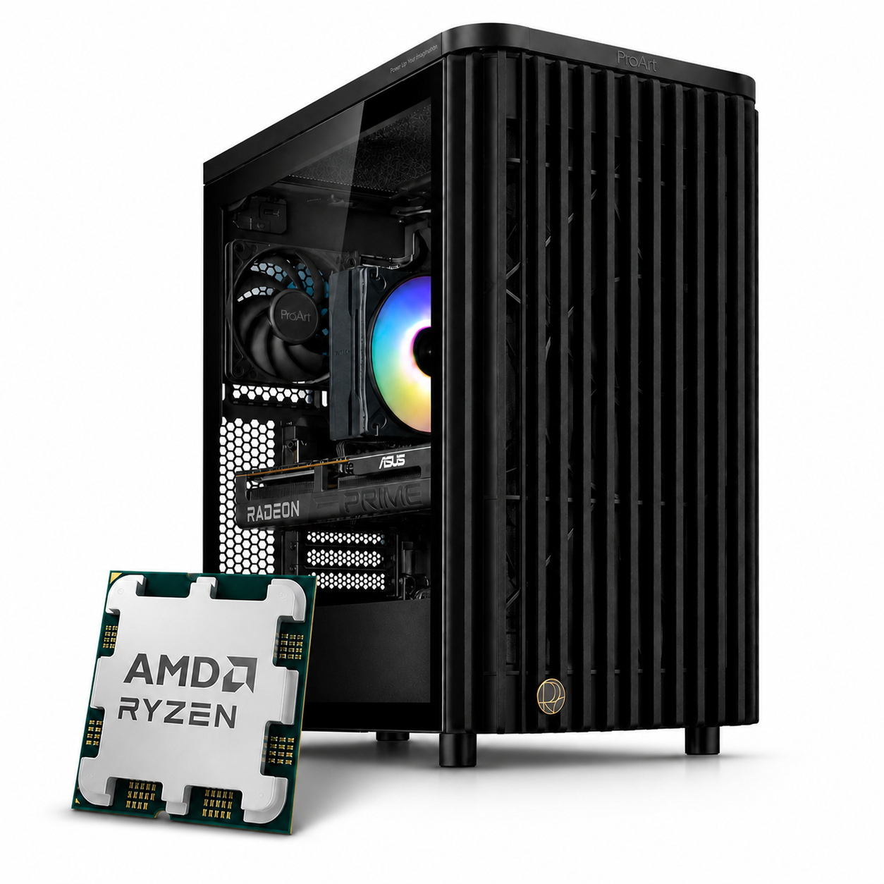 Core Gaming PC | AMD Ryzen 5 7600X | Radeon RX 7600 | Echtholzfront & Glasdesign | Windows 11